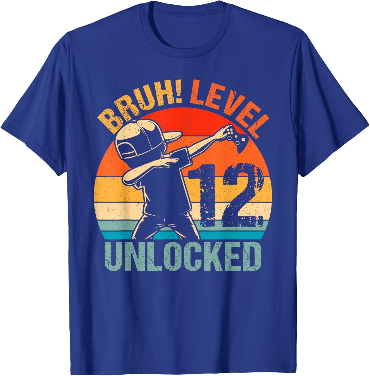 12 Years Old Birthday Dabbing Boy Bruh 12th Level Unlocked T-Shirt - T-Shirt | Royal