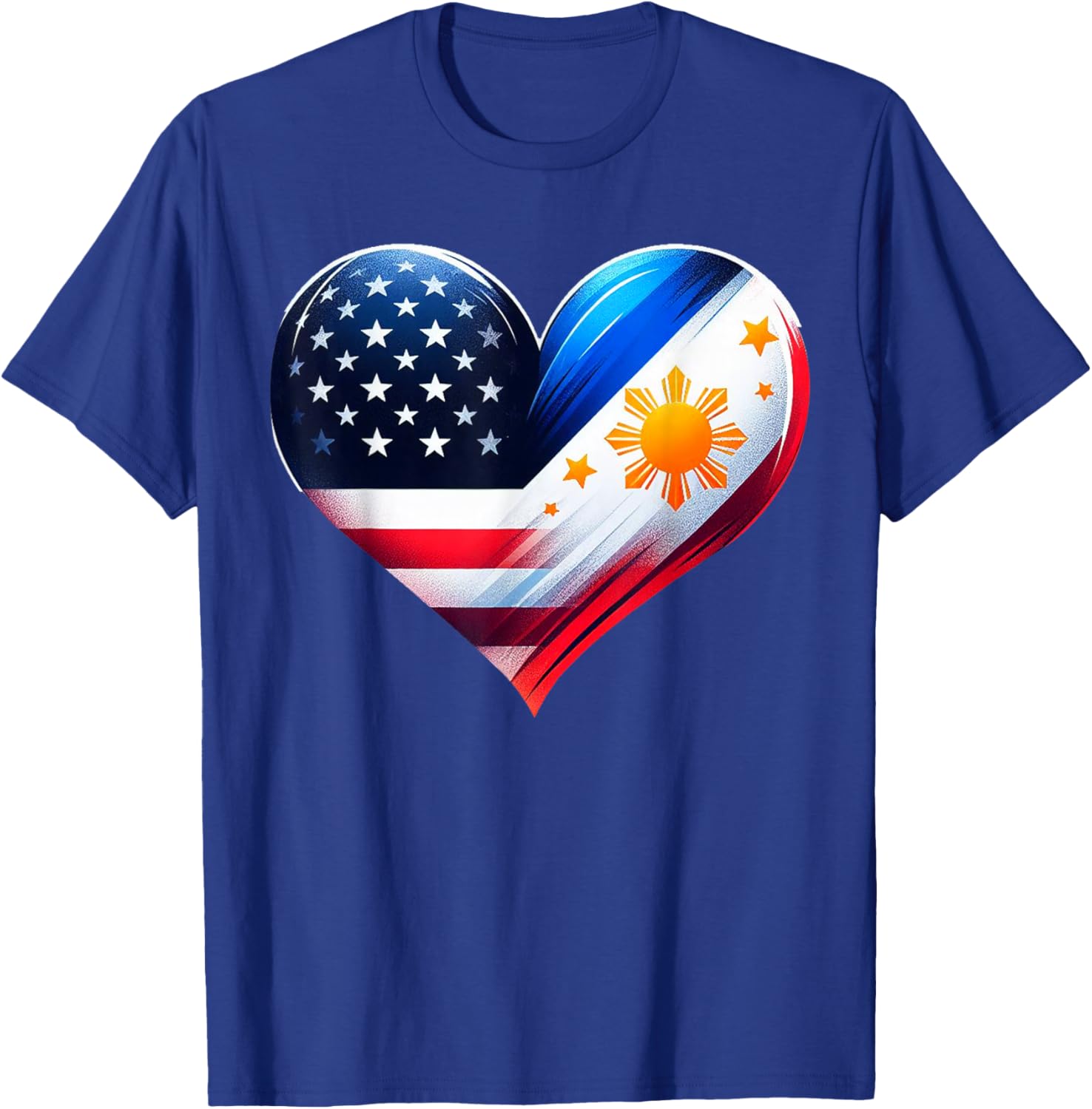 Philippines Flag Proud Filipino Wife Heart Philippines USA T-Shirt - T-Shirt | Royal