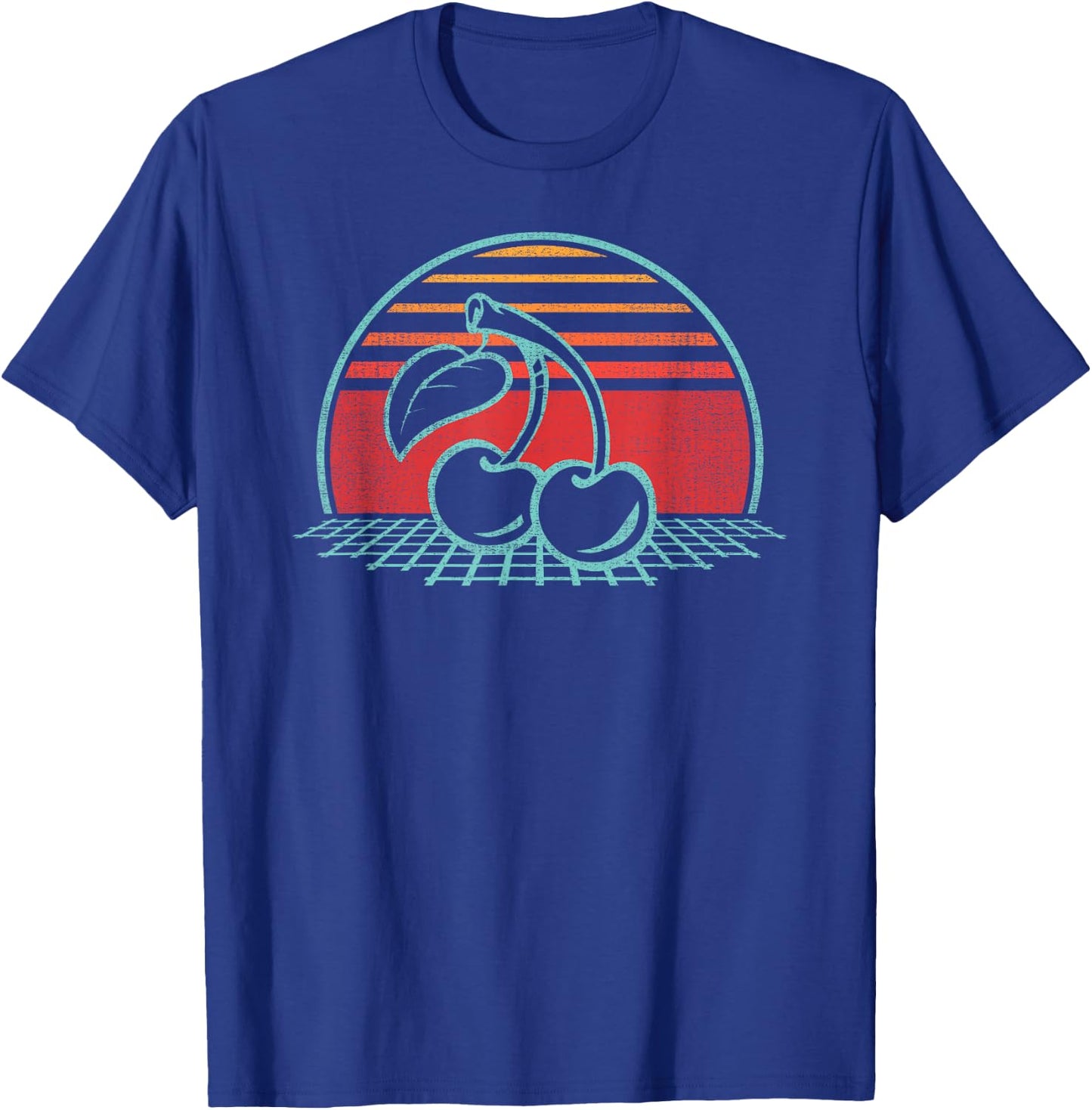 Cherry Retro Cherries Vintage 80s Style Gift T-Shirt - T-Shirt | Royal