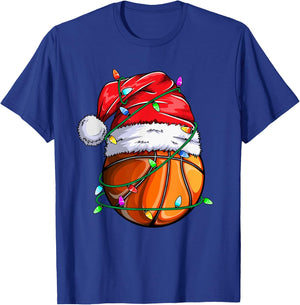 Santa Sports Design- Christmas Hooper Basketball Player T-Shirt - T-Shirt | Royal