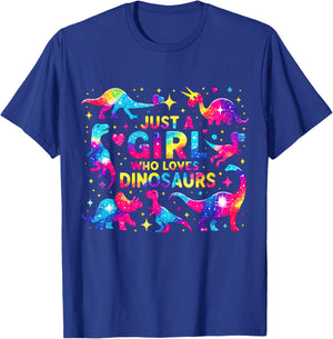 Dinosaur Just a Girl Who Loves Dinosaurs T-Shirt - T-Shirt | Royal