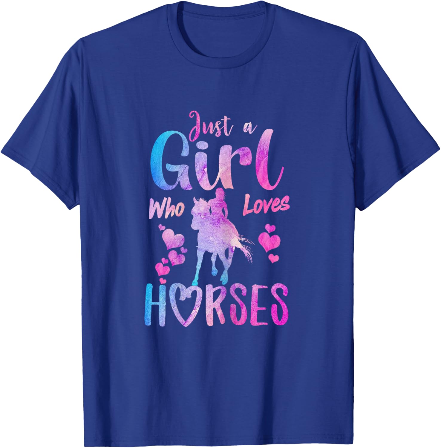 Just A Girl Who Loves Horses Riding Cute Horse Girls Women T-Shirt - T-Shirt | Royal