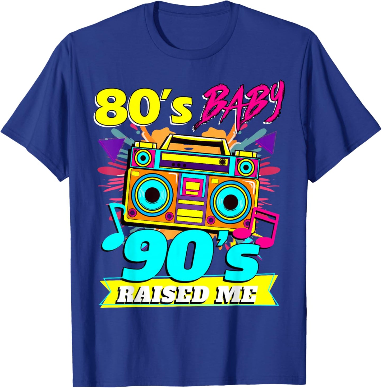 Retro 1980s 80s Baby 1990s 90s Raised Me Vintage T-Shirt - T-Shirt | Royal