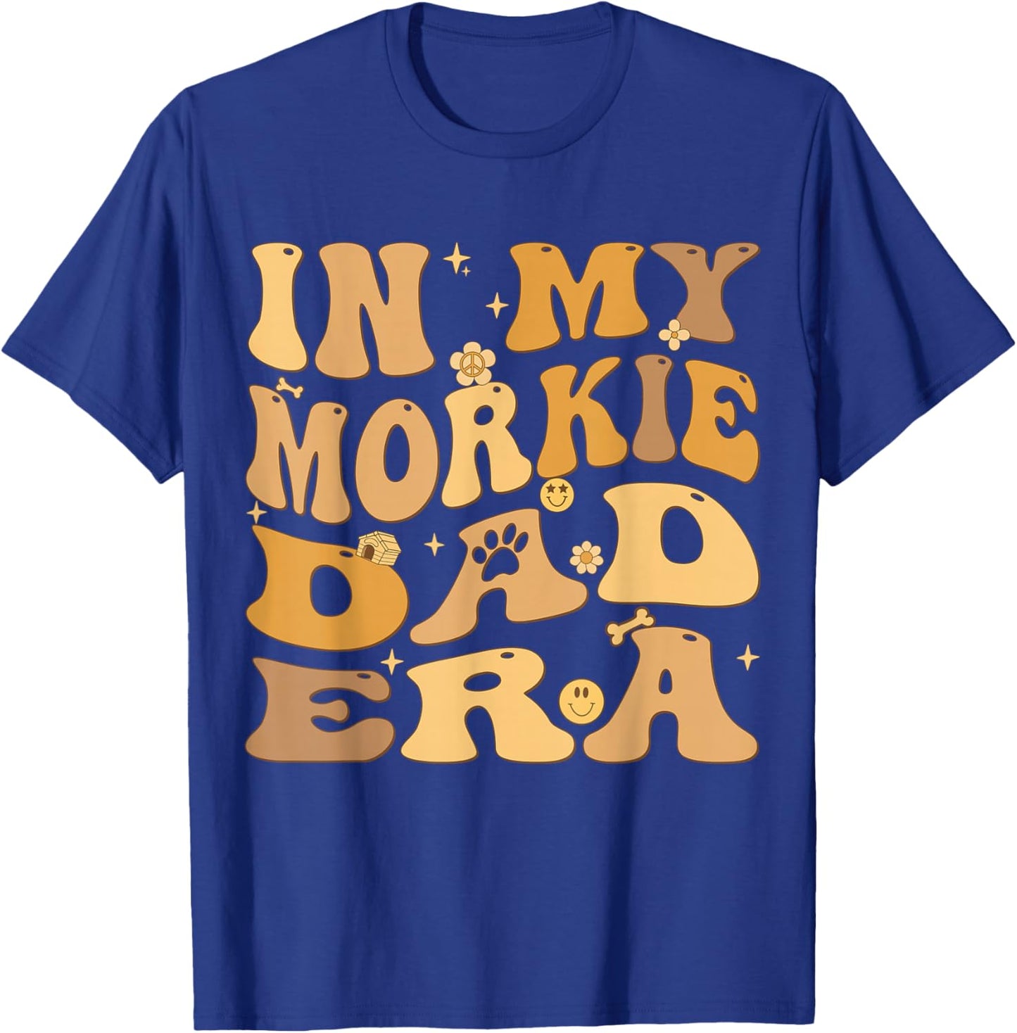 In My Morkie Dad Era Groovy Morkshire Terrier Dog Men Women Kids T-Shirt - T-Shirt | Royal