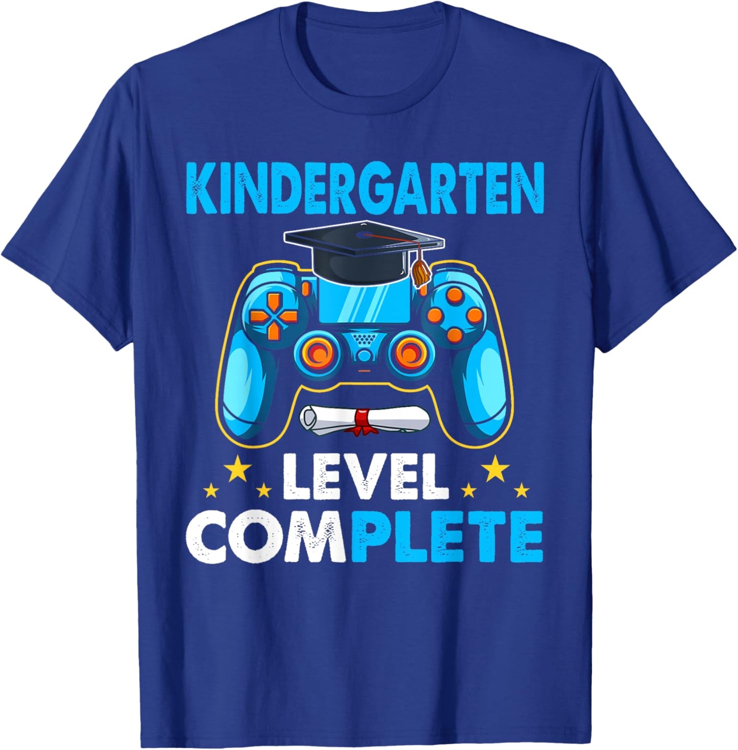 Kindergarten Level Complete Last Day Of School Graduate Boys T-Shirt - T-Shirt | Royal
