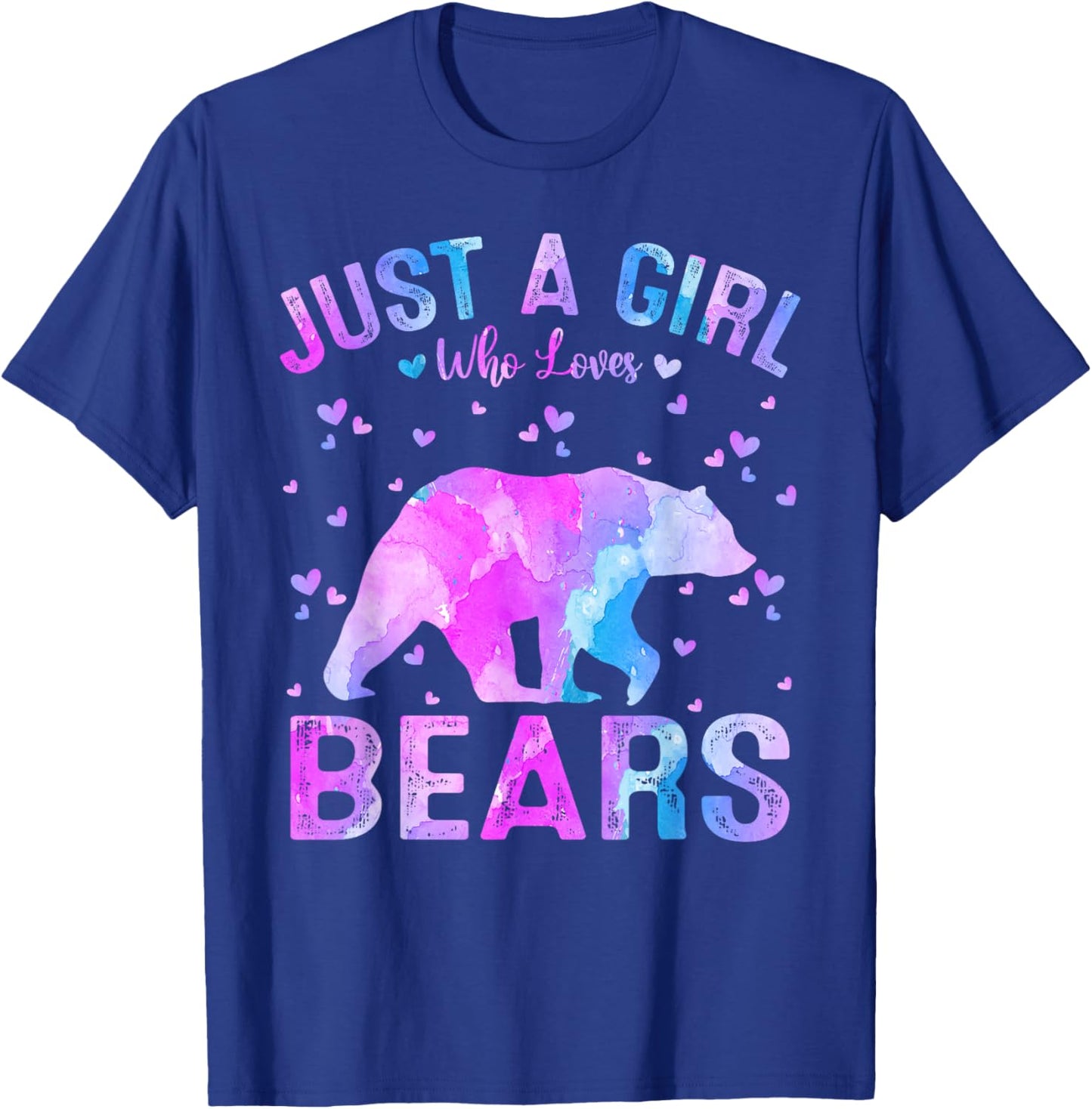 Colorful Just A Girl Who Loves Bears Women Girls T-Shirt - T-Shirt | Royal