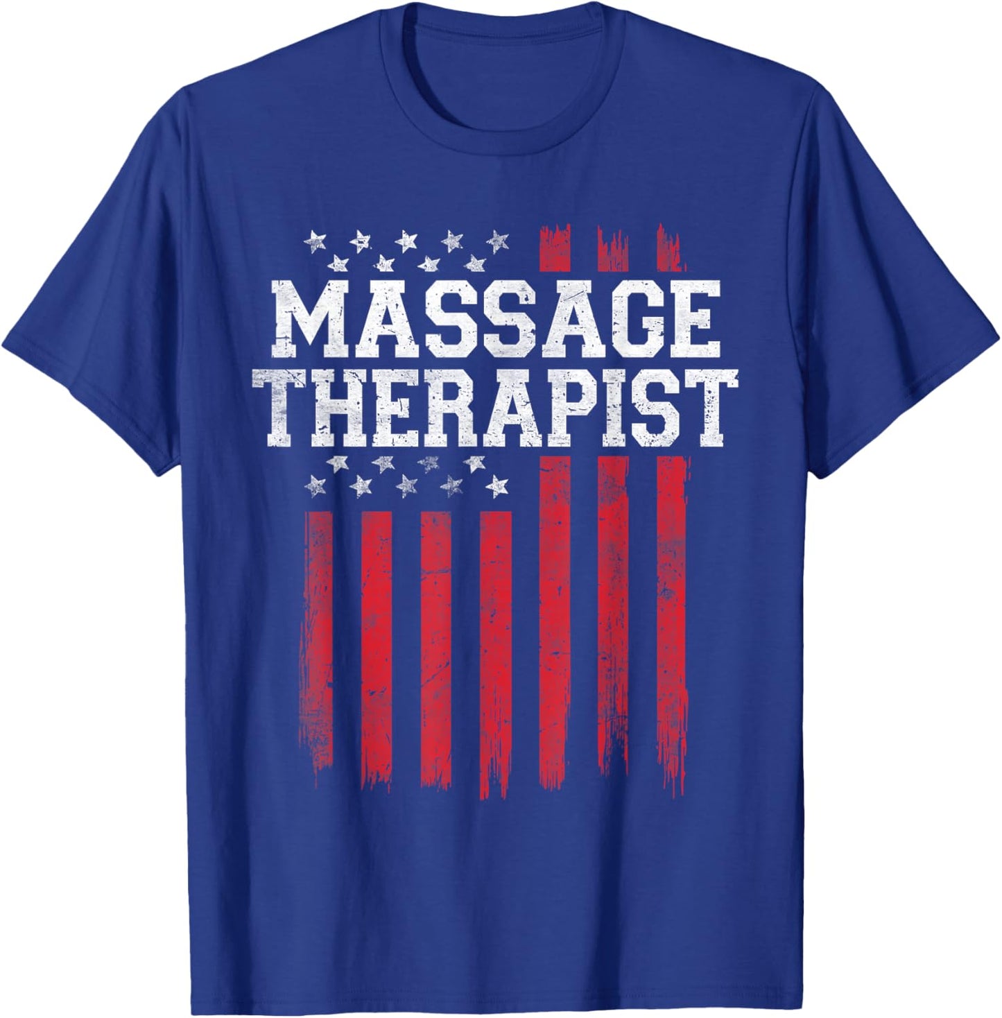 Massage Therapist Proud American Flag USA Patriot Patriotic T-Shirt - T-Shirt | Royal