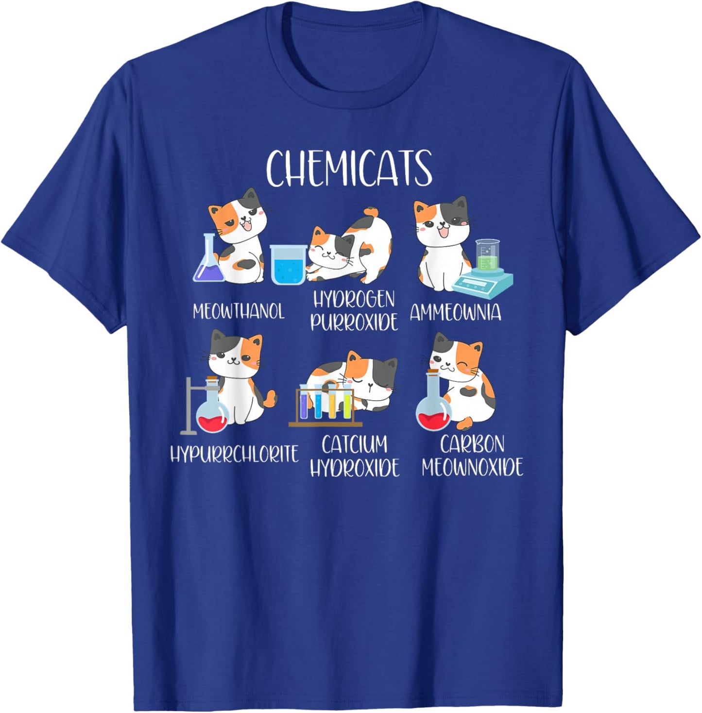 Cute Cats Scientist Science Teacher Cat Lover , -Adults, Black, Small, Short Sleeve T-Shirt - T-Shirt | Royal