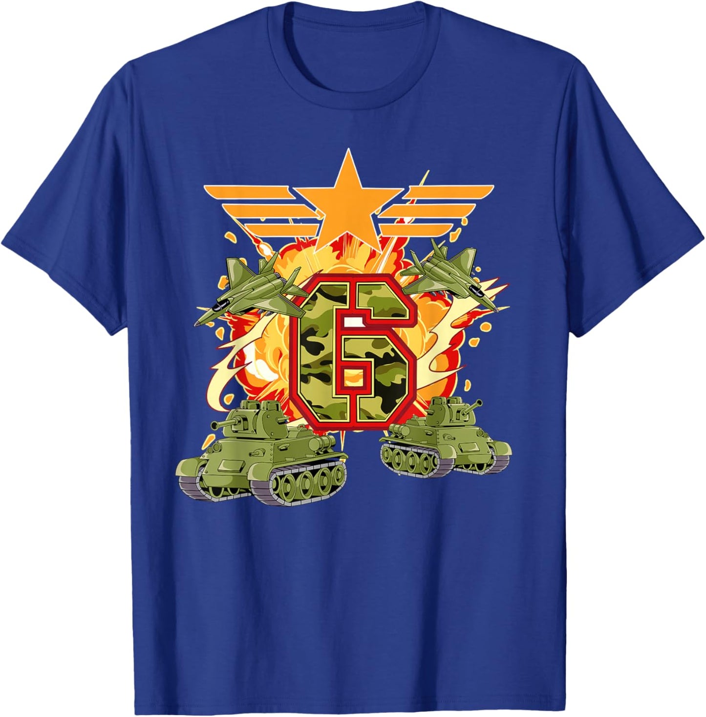 6th Birthday Army T-Shirt - T-Shirt | Royal