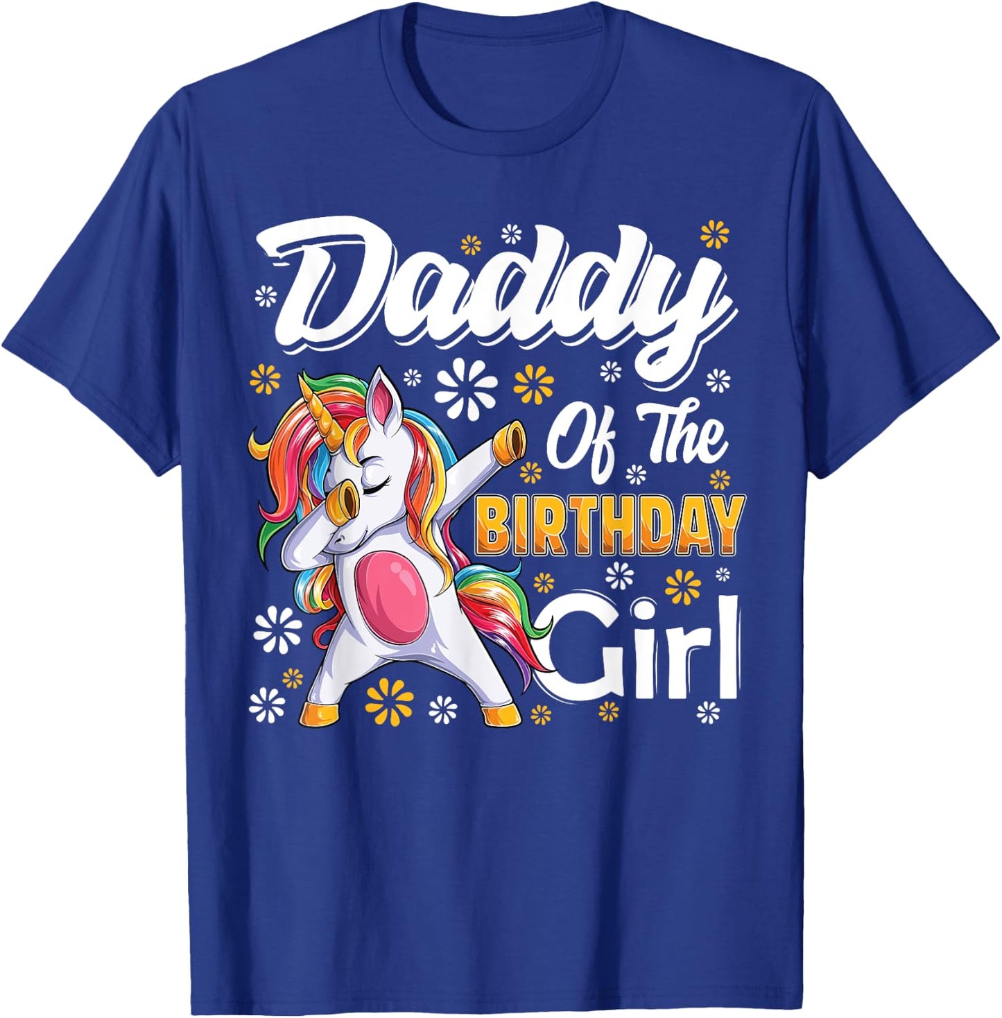 awesome dabbing unicorn birthday Daddy Family Matching T-Shirt - T-Shirt | Royal