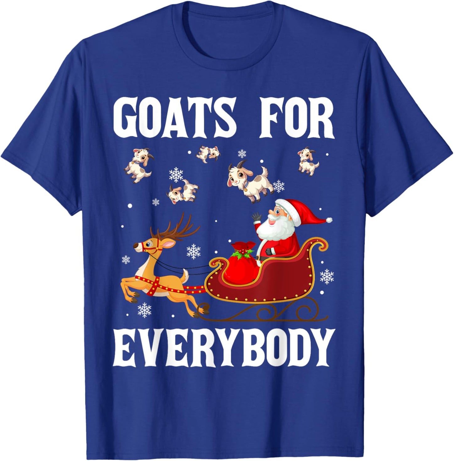 Goats For Everybody Christmas Santa Claus Goat Xmas T-Shirt - T-Shirt | Royal