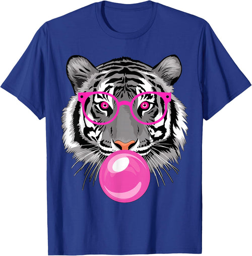 Tiger with Glasses and Bubble Gum