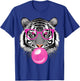 Tiger with Glasses and Bubble Gum T-Shirt - T-Shirt | Royal