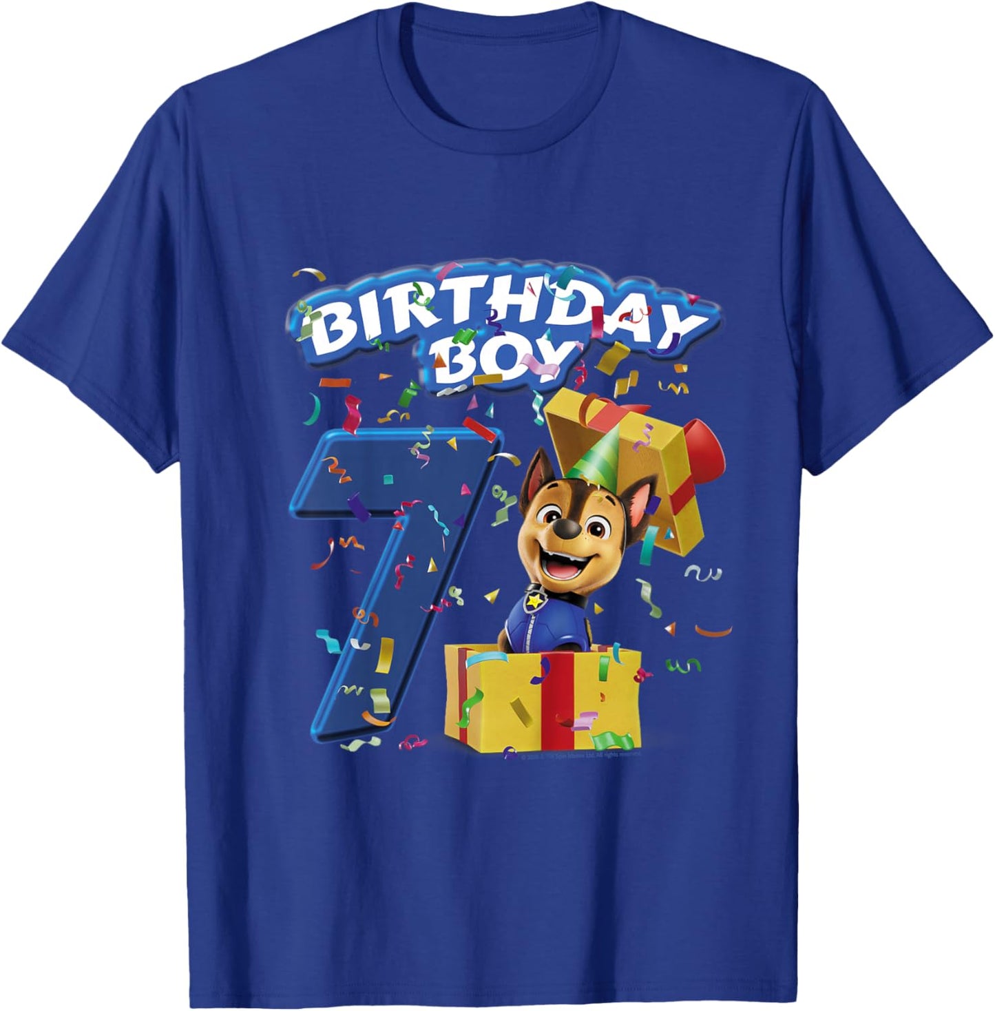 Official Paw Patrol Chase Birthday Boy Age 7 T-Shirt - T-Shirt | Royal