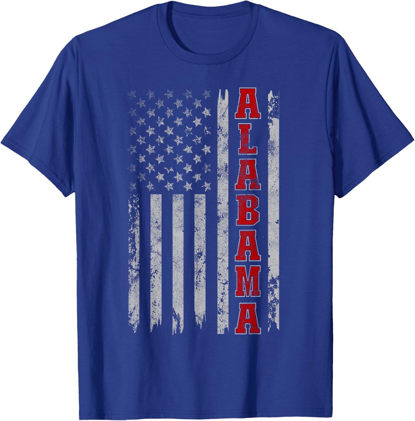 Alabama - Vintage Patriotic USA Flag Football Season T-Shirt - T-Shirt | Royal