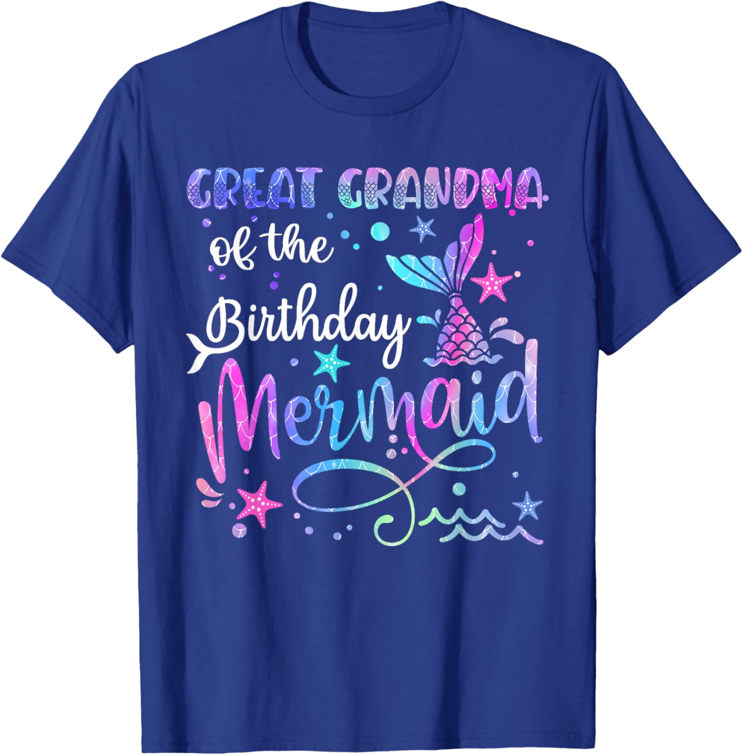 Great Grandma Of The Birthday Mermaid Matching Family mom T-Shirt - T-Shirt | Royal