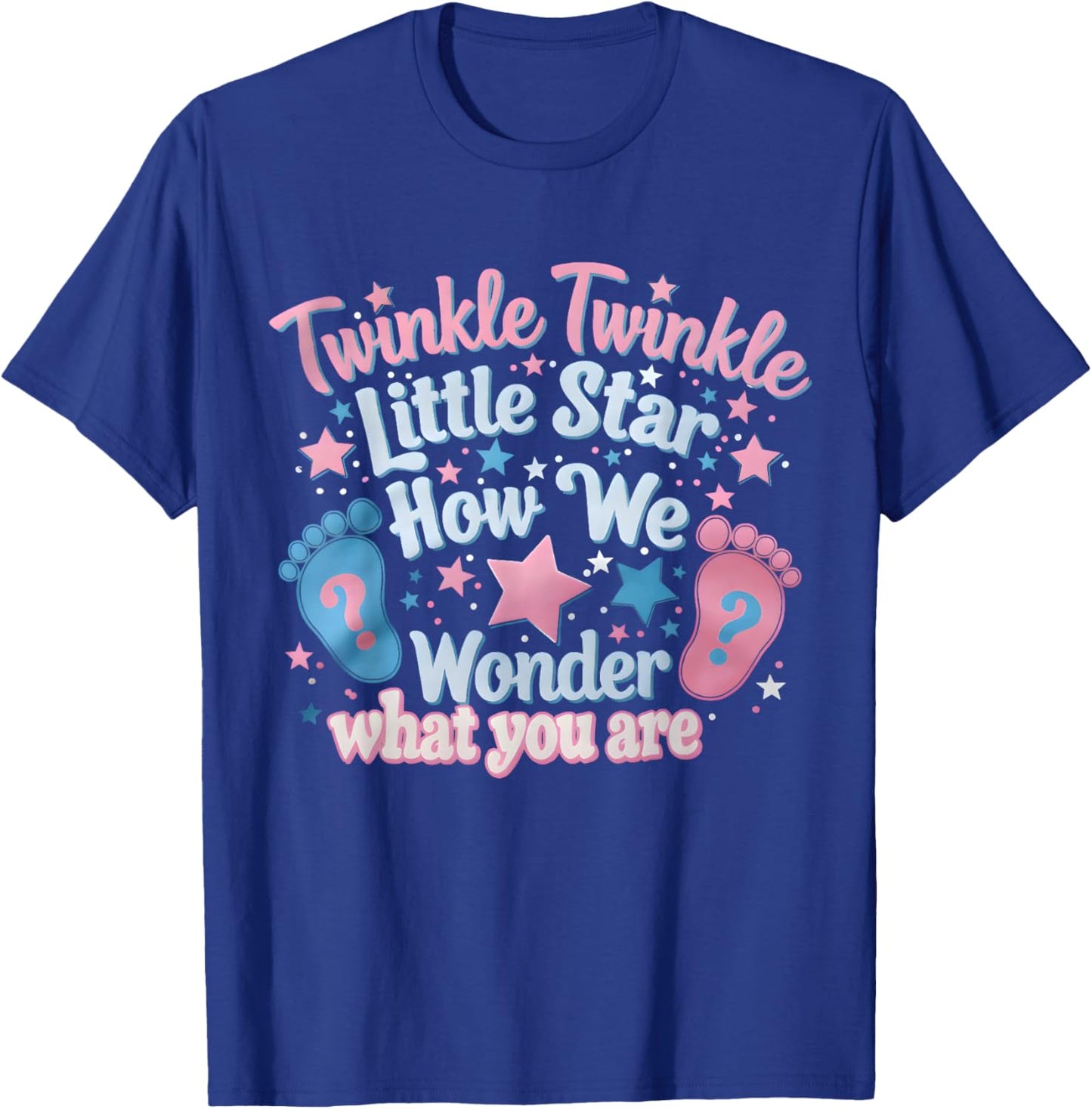 Twinkle Twinkle Little Star Gender Reveal Baby Shower T-Shirt - T-Shirt | Royal