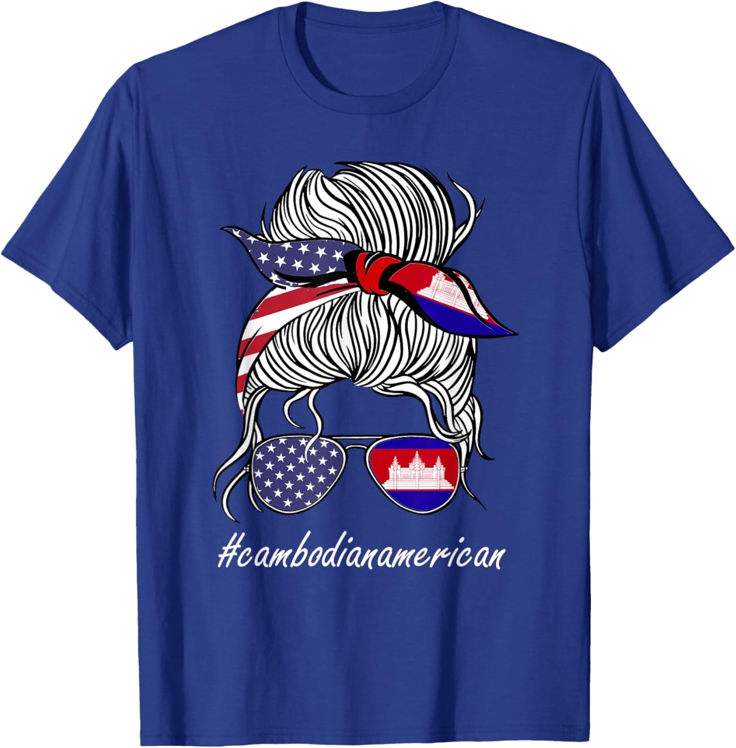 Cambodia Women Heritage American Grown Girl Bulgaria Flag T-Shirt - T-Shirt | Royal