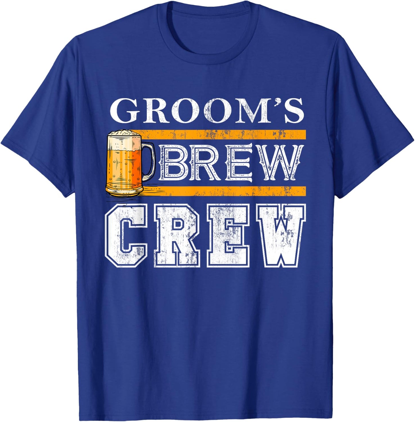 Groom's Brew Crew Funny Groomsmen Beer Team Bachelor Party T-Shirt - T-Shirt | Royal