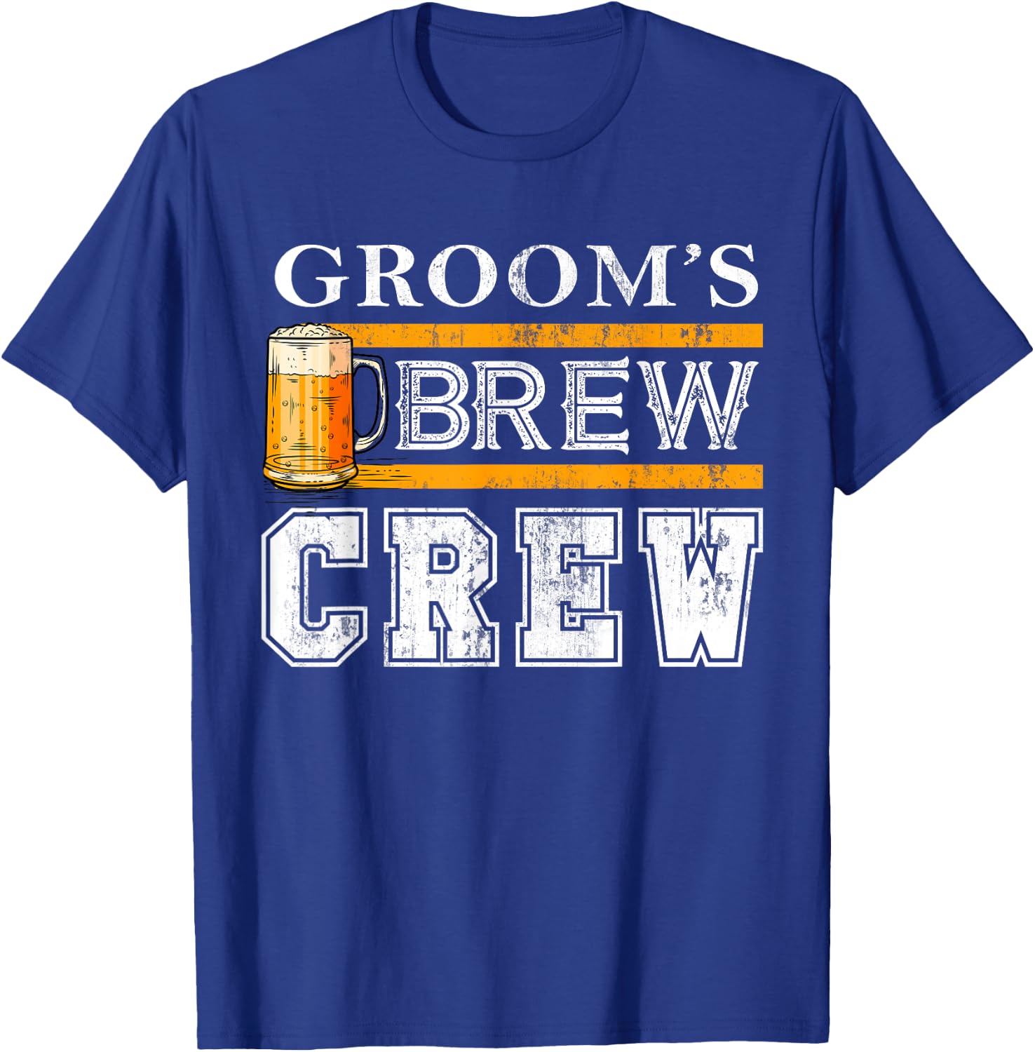 Groom's Brew Crew Funny Groomsmen Beer Team Bachelor Party T-Shirt - T-Shirt | Royal