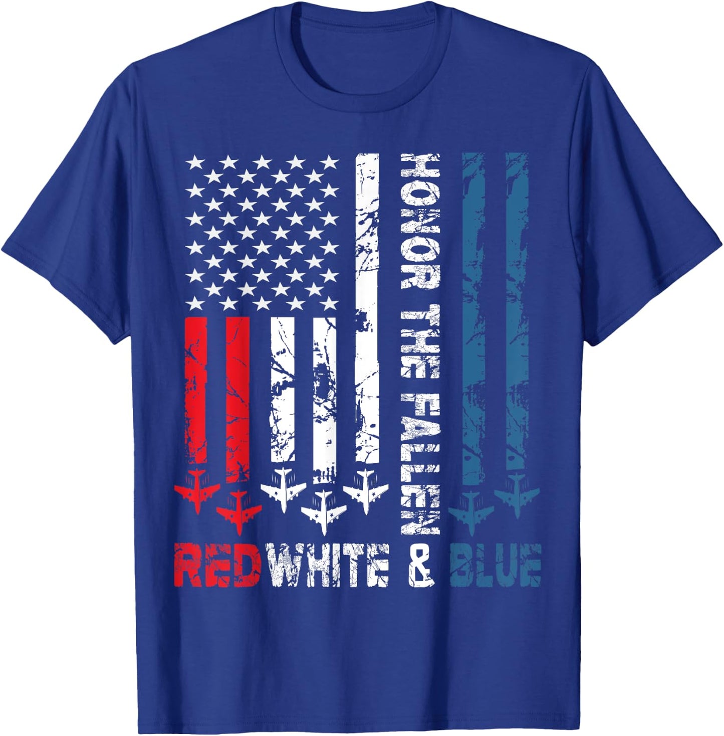 Honor the Fallen Red White and Blue - Veteran Themed T-Shirt - T-Shirt | Royal