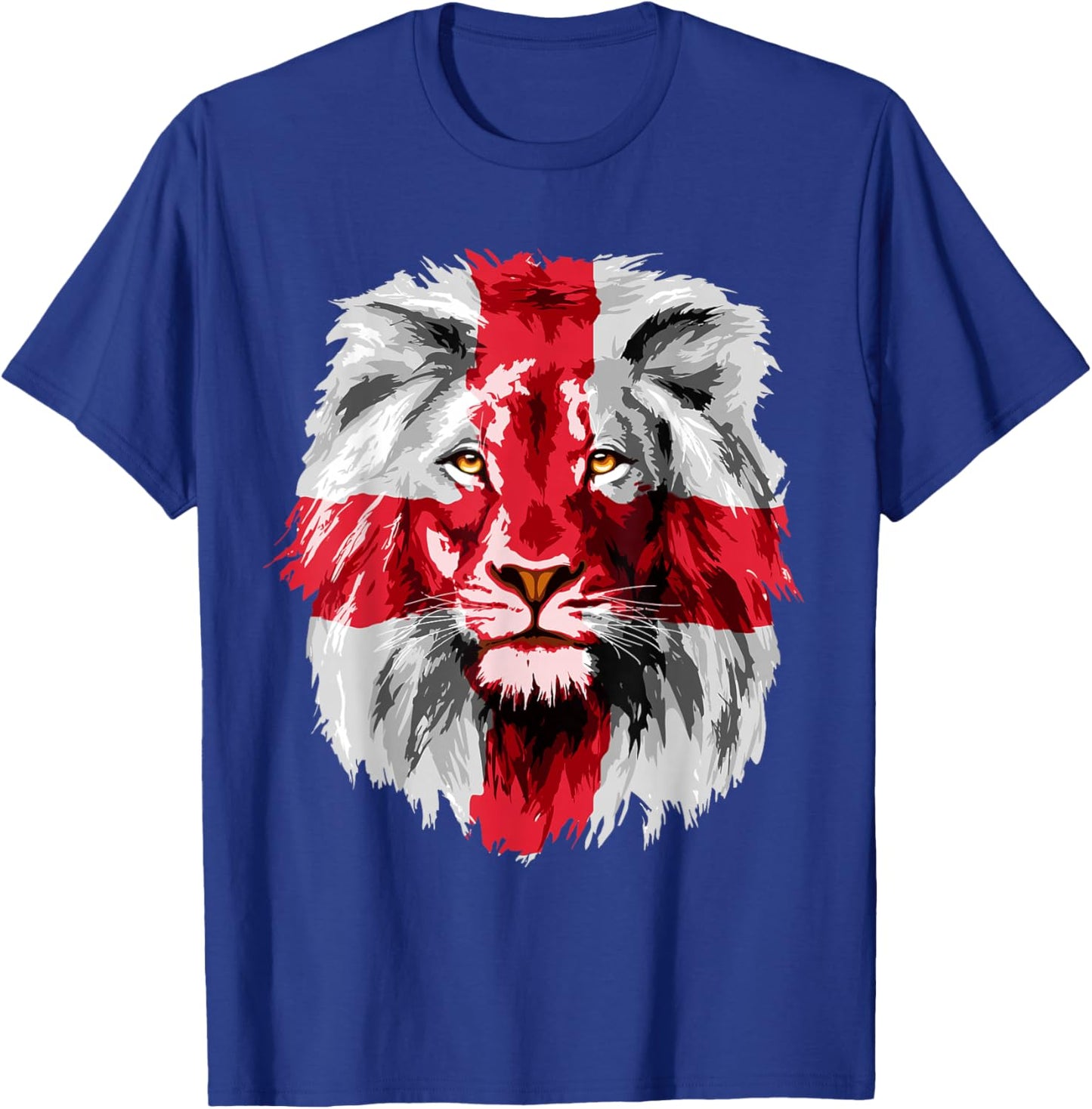 England National Flag Lion Face English England Flag T-Shirt - T-Shirt | Royal