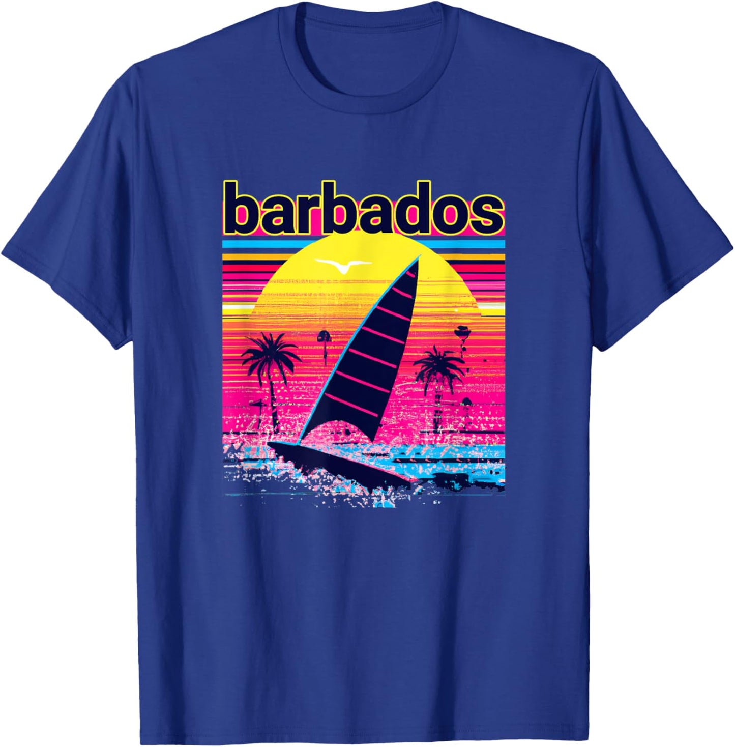 Barbados Retro 80s Style Souvenir Beach T-Shirt - T-Shirt | Royal