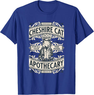 Cheshire Cat - Alice in Wonderland Vintage Book Design T-Shirt - T-Shirt | Royal
