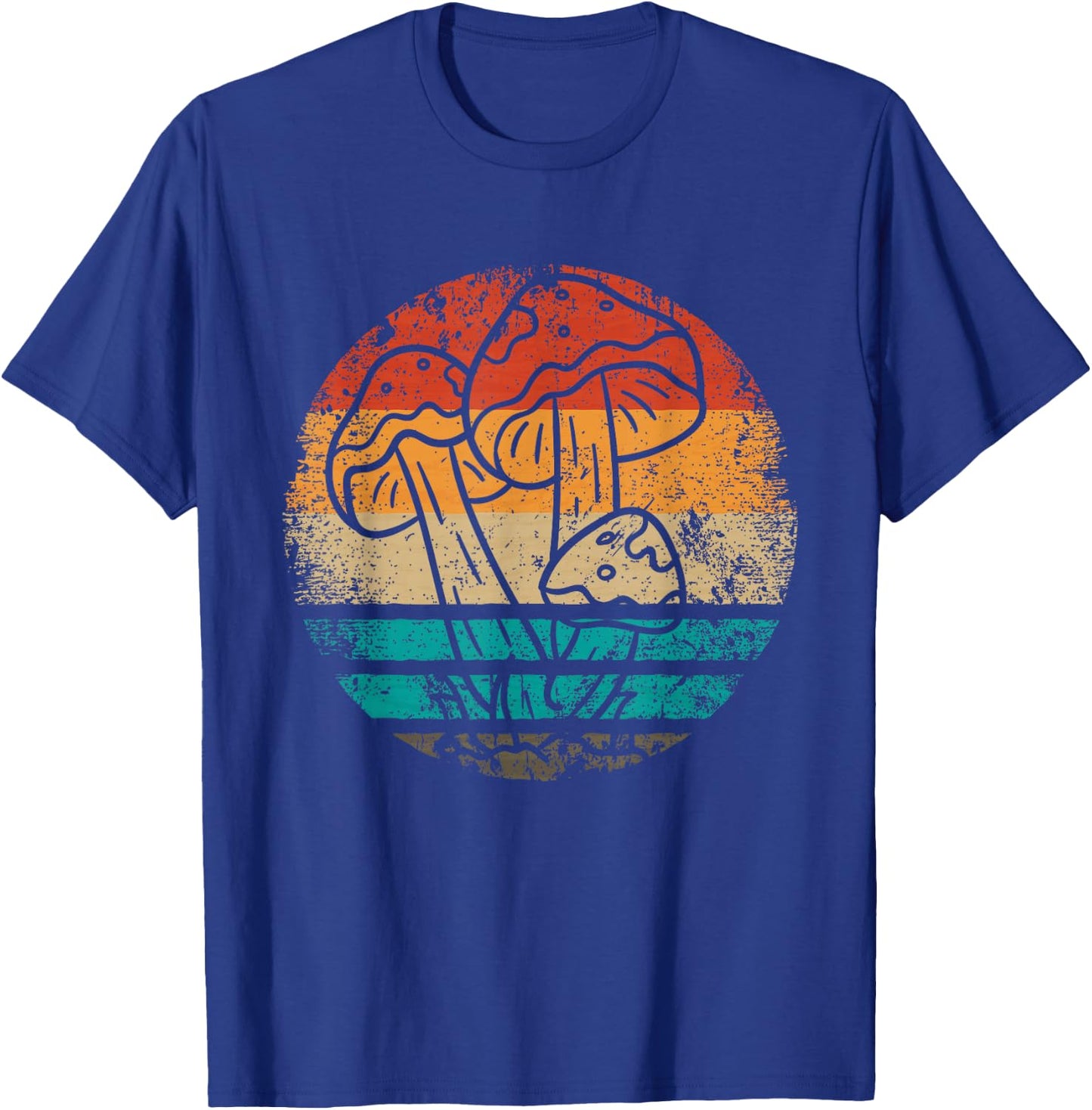 Vintage Mushroom Hunter Foraging - Forager Retro Mushroom T-Shirt - T-Shirt | Royal