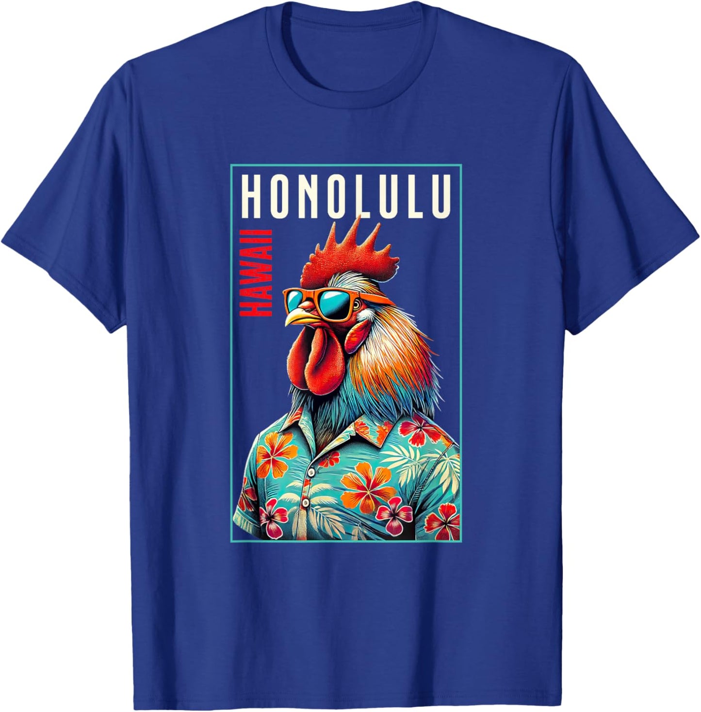 Honolulu Hawaii Beach Chicken Rooster Lover Men Women Girls Kids T-Shirt - T-Shirt | Royal