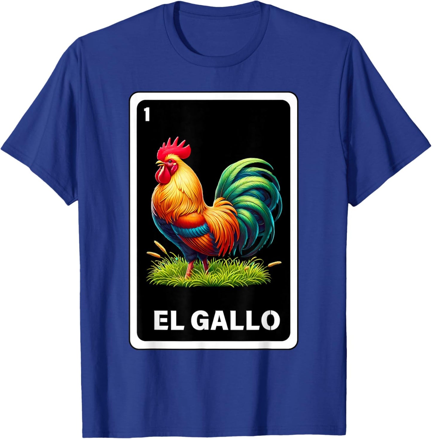 El Gallo Mexican Lottery Bingo Game Traditional Rooster Card T-Shirt - T-Shirt | Royal