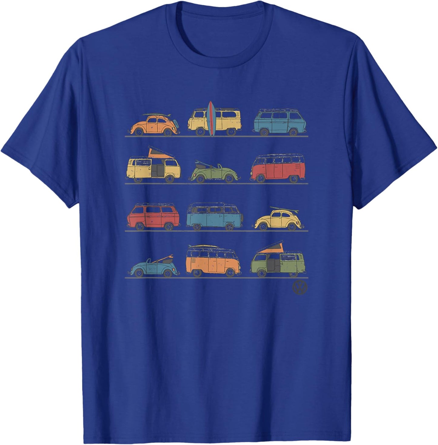 Volkswagen Vans And Beetles T-Shirt - T-Shirt | Royal