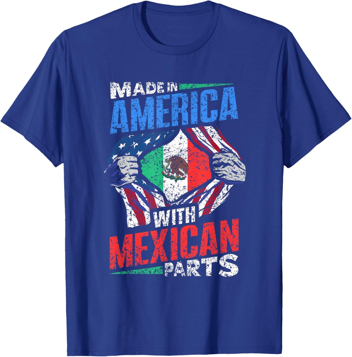 Made In America With Mexican Parts Country Lover Mexico Us T-Shirt - T-Shirt | Royal