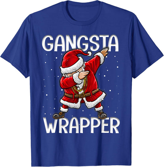 Gangsta Wrapper Funny Dabbing Santa Christmas Shirt Men T-Shirt - T-Shirt | Royal