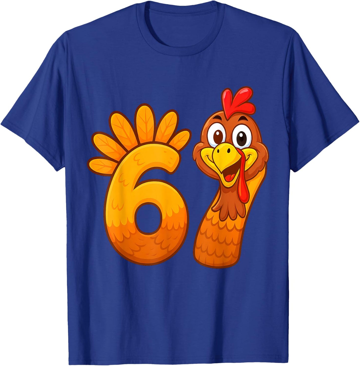 Funny 67 Thanksgiving Meme Turkey Six Seven Costume Boy Girl T-Shirt - T-Shirt | Royal