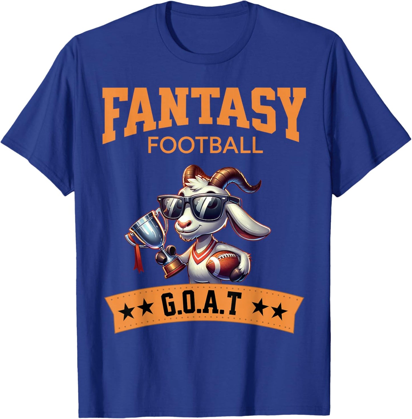 Funny Fantasy Football Champion Goat , Small T-Shirt - T-Shirt | Royal