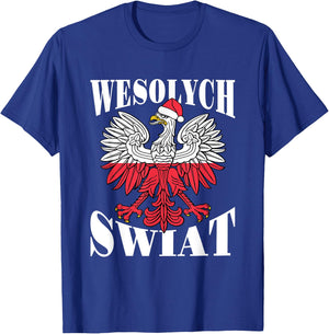 Wesolych Swiat Polish Christmas Eagle Santa Hat T-Shirt - T-Shirt | Royal