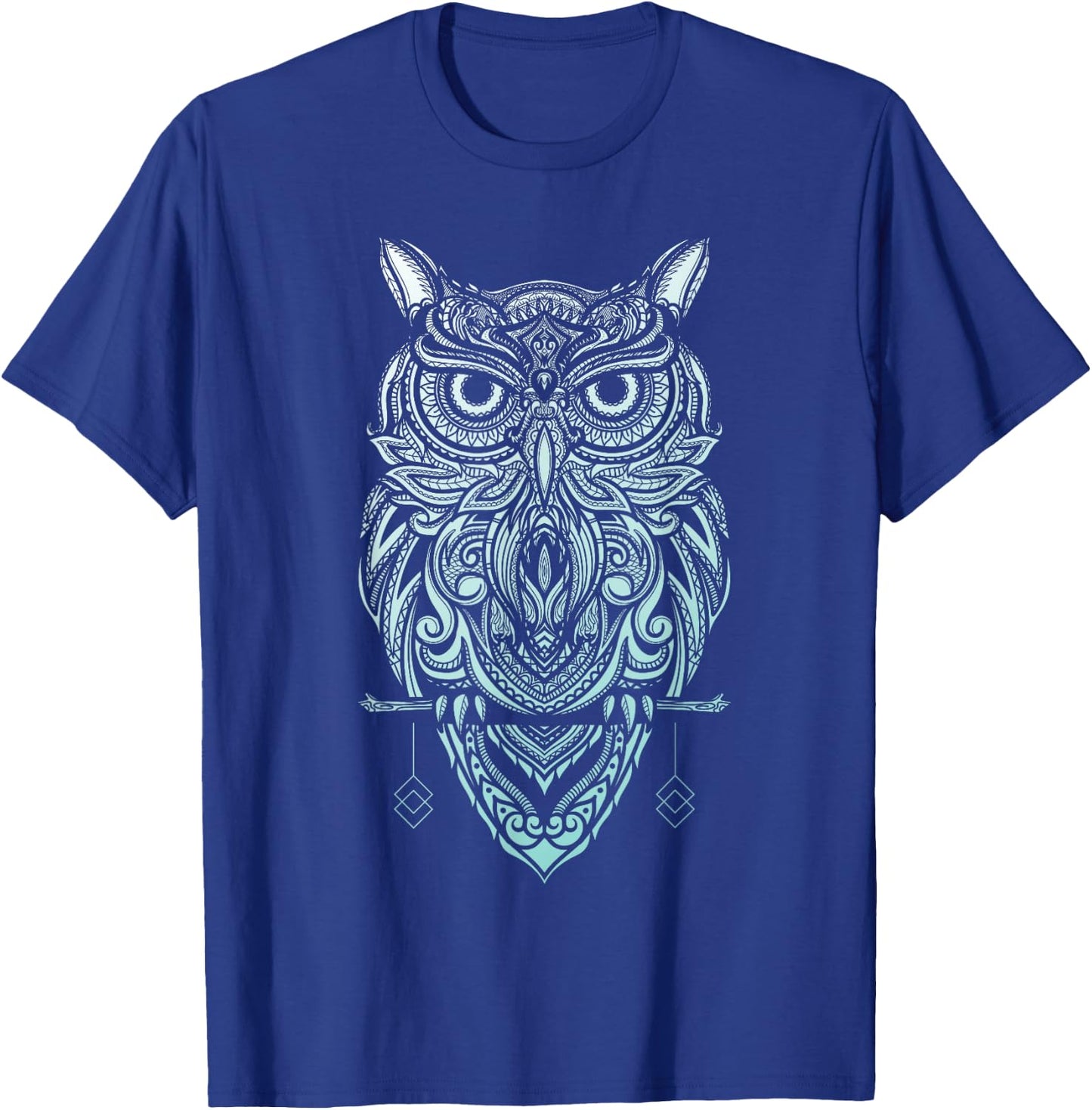 Owl Shirt - Bohemian Henna Style Owls, Boho Owl T-Shirt - T-Shirt | Royal