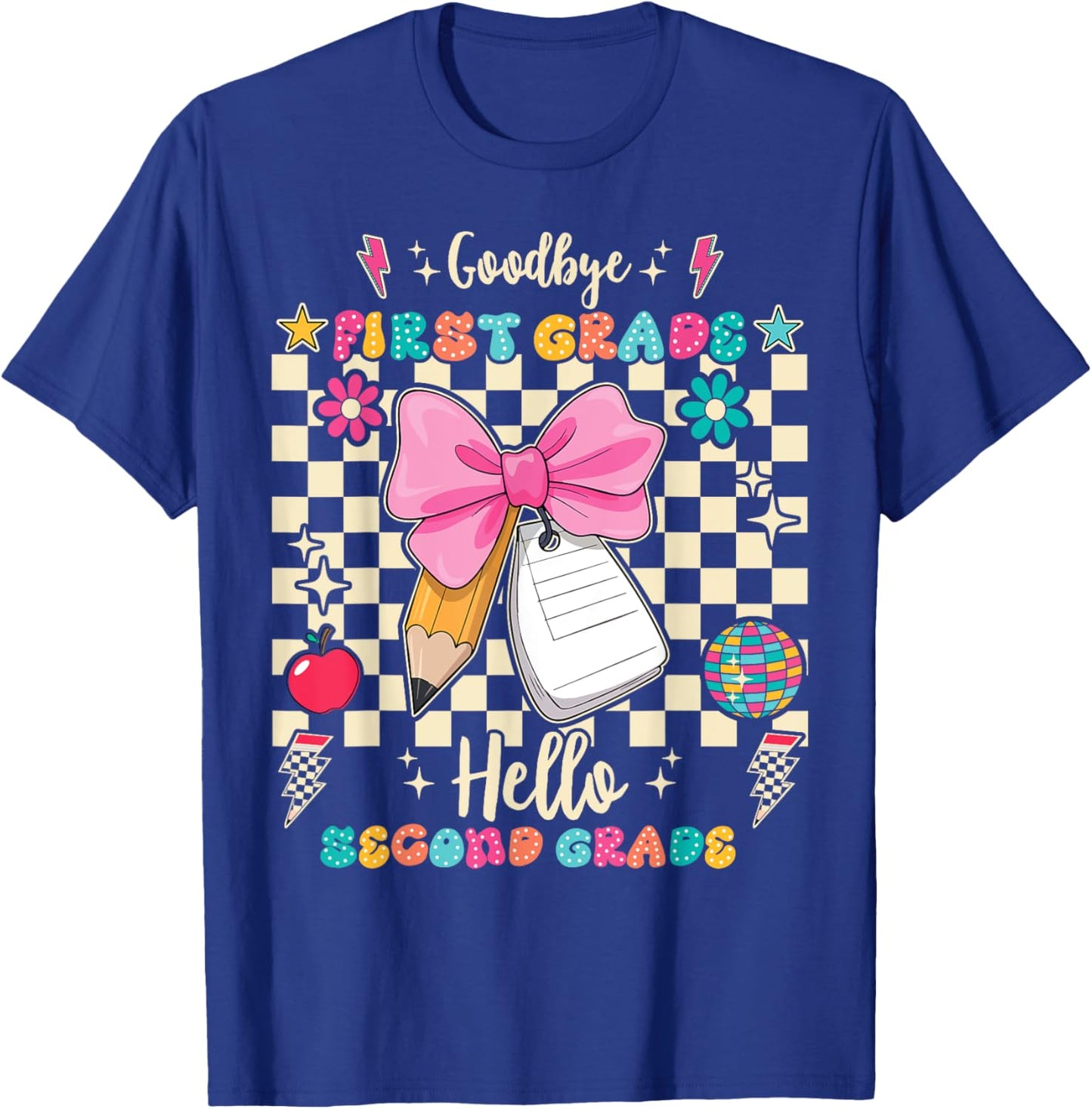 Goodbye First Grade Hello Second Grade Back To School T-Shirt - T-Shirt | Royal
