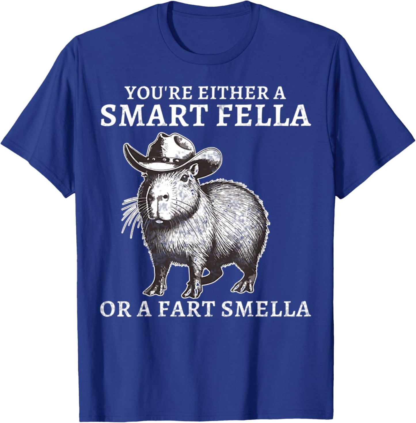 You're Either A Smart Fella Or A Fart Smella Funny Capybara T-Shirt - T-Shirt | Royal
