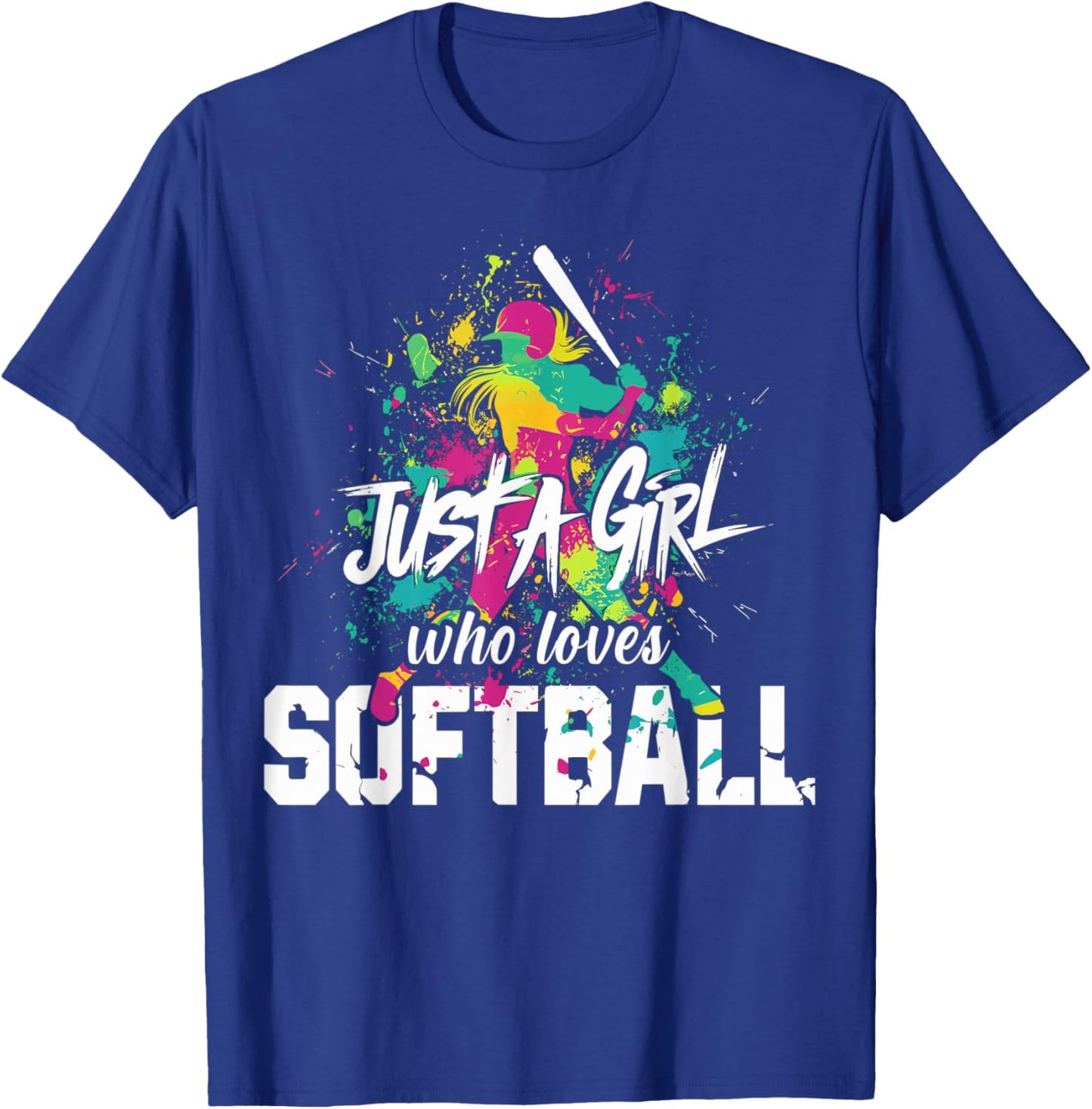 Softball Mom Just a Girl Who Loves Softball T-Shirt - T-Shirt | Royal