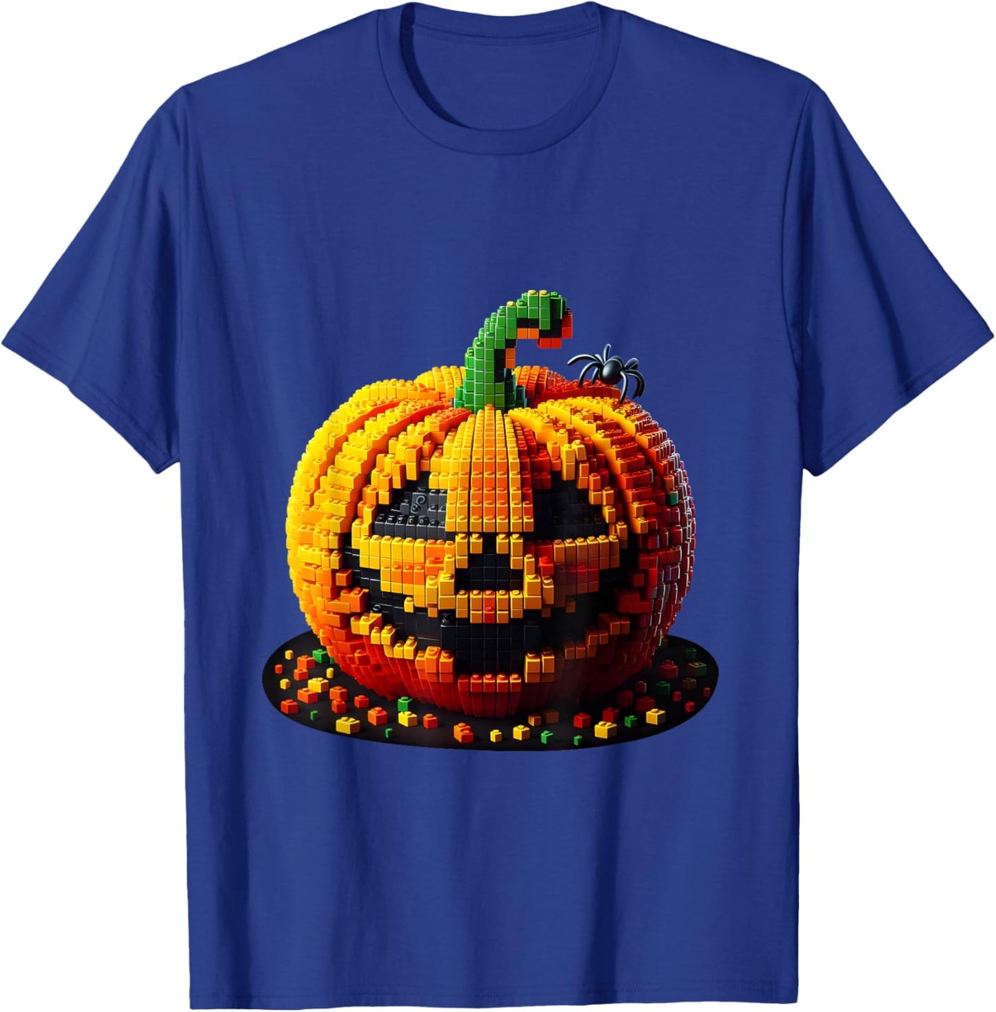 Master Builder Pumpkin Kids Building Blocks Bricks Halloween T-Shirt - T-Shirt | Royal