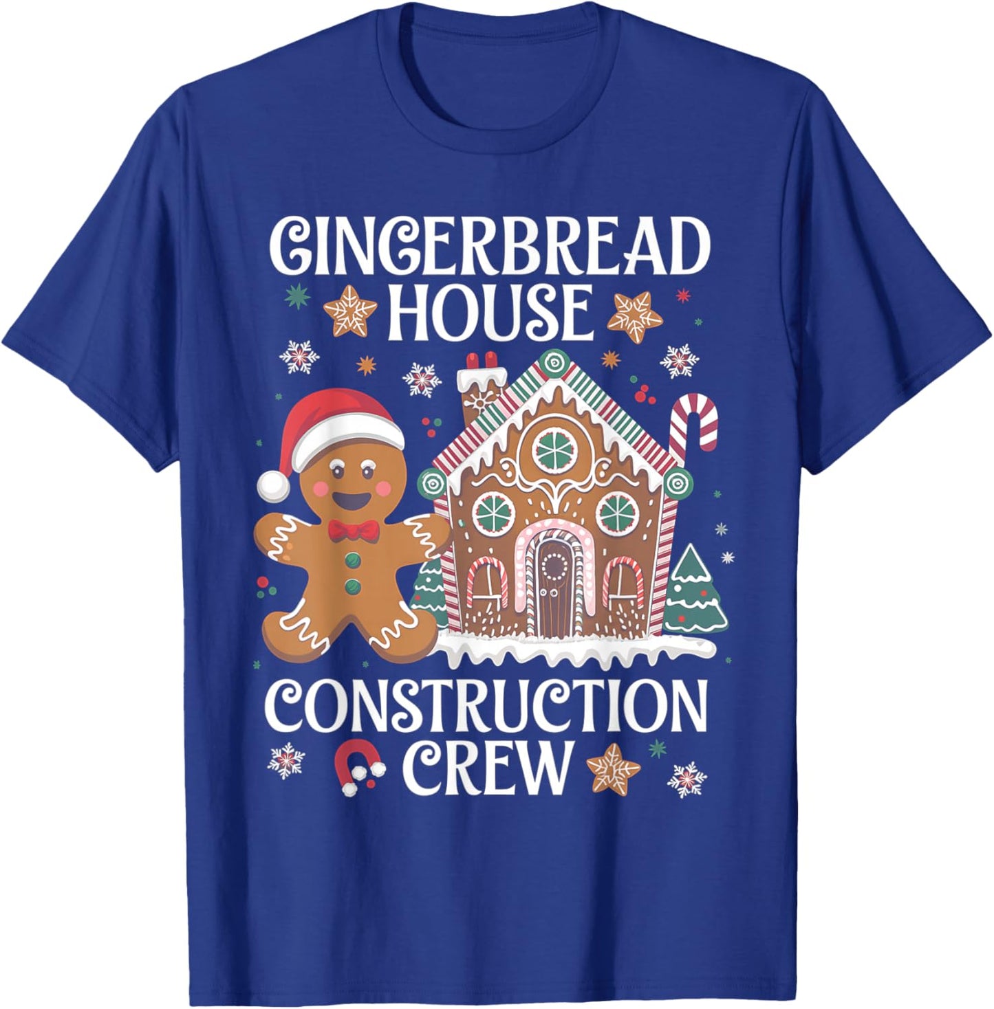 Gingerbread House Construction Crew Decorating Baking Xmas T-Shirt - T-Shirt | Royal