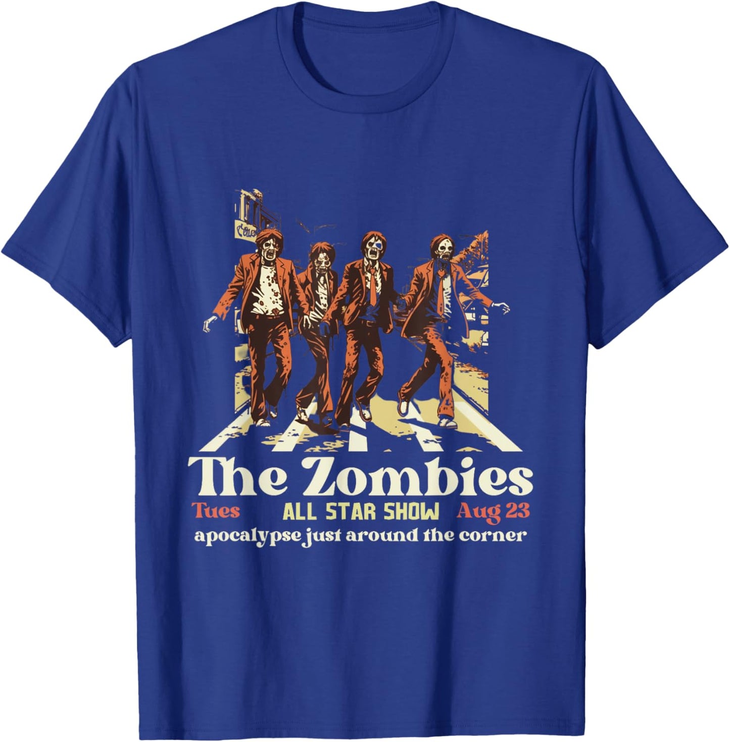 Retro The Zombies Band Concert Poster Abbey Road Show T-Shirt - T-Shirt | Royal