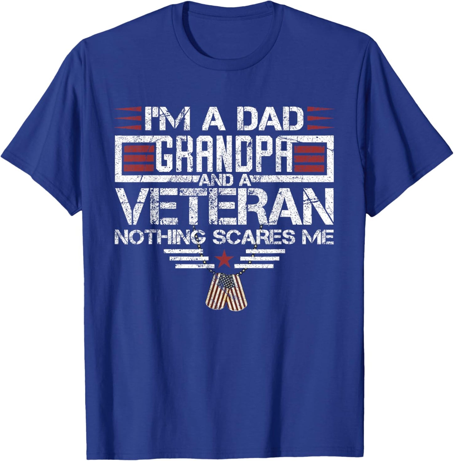 I'm A Dad Grandpa And Veteran Funny Retro Papa Grandpa Gifts T-Shirt - T-Shirt | Royal