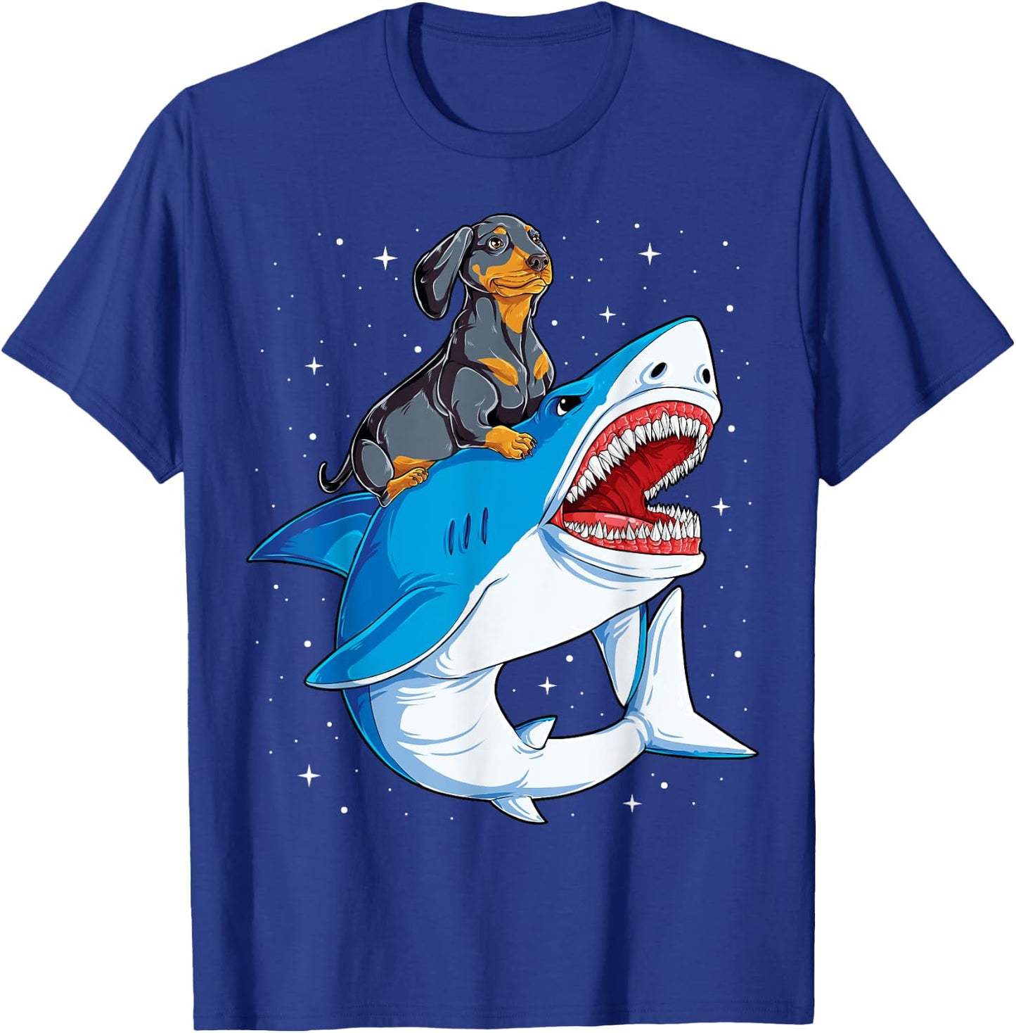 Dachshund Shark Kids Boys Men Space Galaxy Jawsome Gifts T-Shirt - T-Shirt | Royal