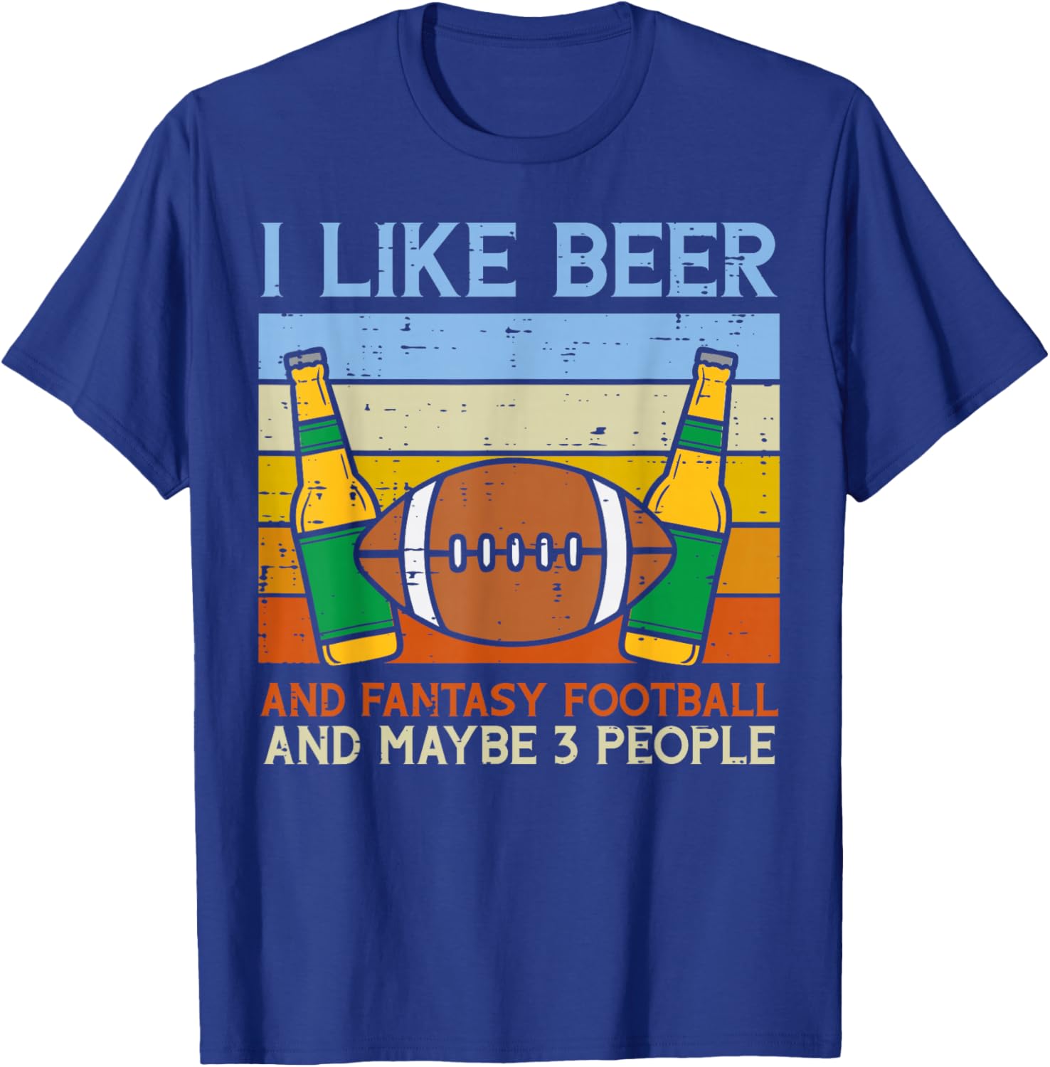 I Like Fantasy Football 3 People Funny Draft Party Dad Men T-Shirt - T-Shirt | Royal