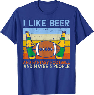 I Like Fantasy Football 3 People Funny Draft Party Dad Men T-Shirt - T-Shirt | Royal