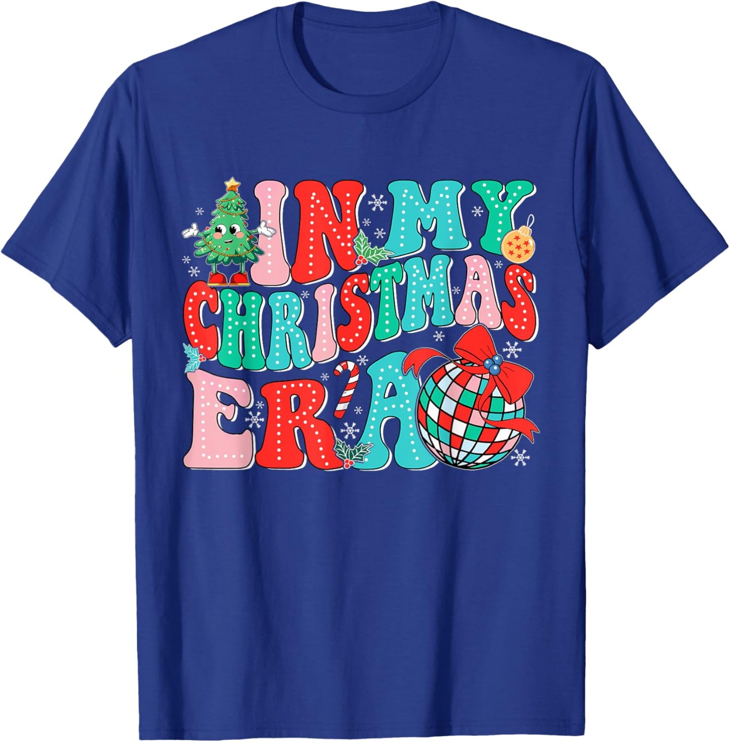 In My Christmas Era Retro Groovy Christmas Holiday Xmas T-Shirt - T-Shirt | Royal