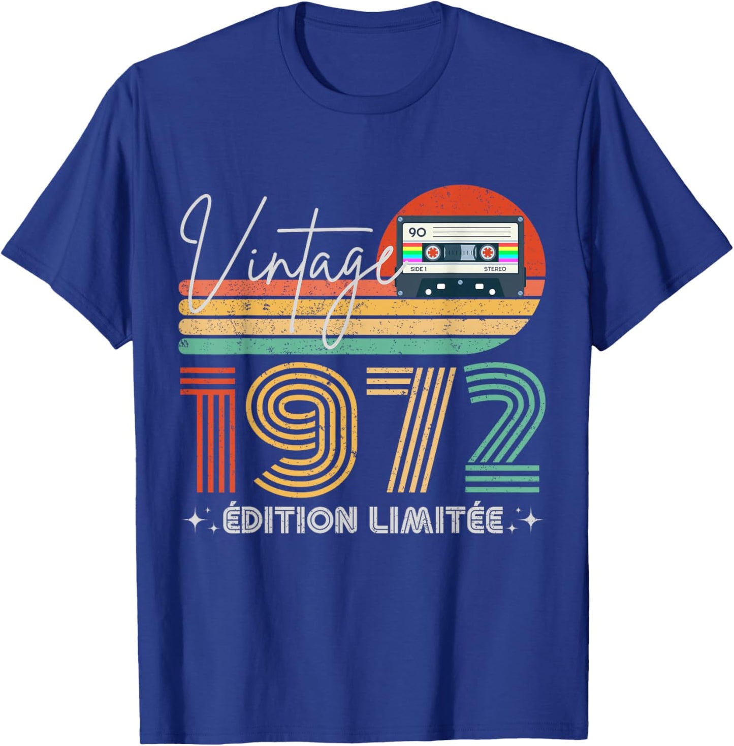 Vintage 1972 Limited Edition Gift Birth Year 1972 , Black, S T-Shirt - T-Shirt | Royal